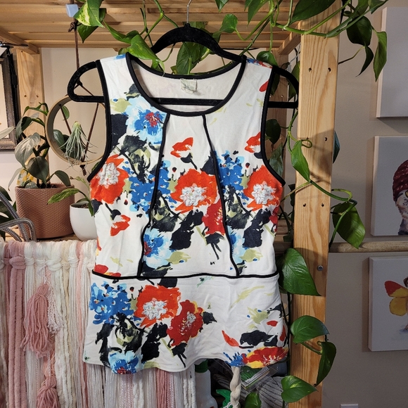 Floral Peplum Top Anthropologie - Picture 1 of 4